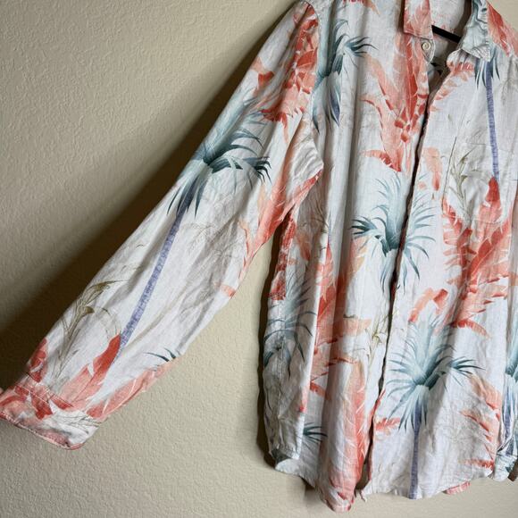 Tommy Bahama Relax Shirt Mens XLT Linen Long Sleeve Tropical Vacation Resortwear - Picture 9 of 12